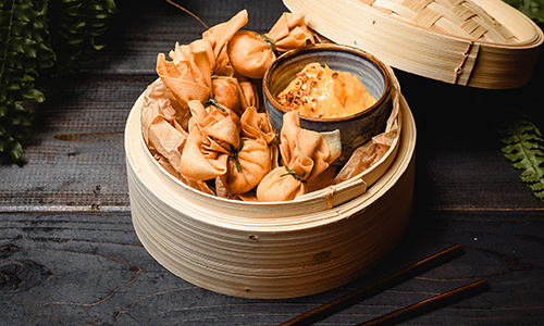 Gruzdinti koldūnai su vištiena ir kiniškais grybais