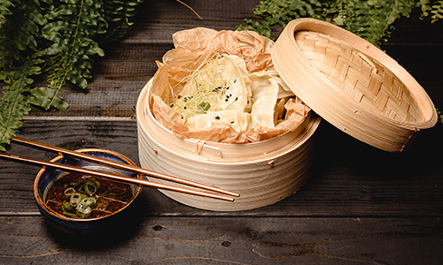 Garinti koldūnai su vištiena ir kiniškais grybais