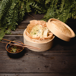 Garinti koldūnai su vištiena ir kiniškais grybais